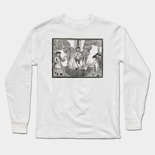 Joan or Arc Woodcut Design Long Sleeve T-Shirt